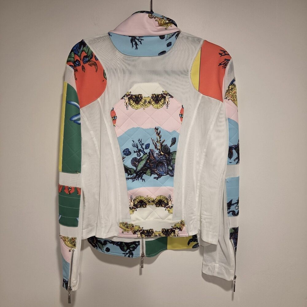 OO LALA Jacket Coastal Moto Mesh Large Womens Seashell Ocean Beach Vacation FL - Picture 7 of 9